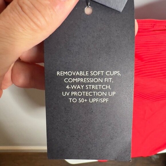 Tommy Hilfiger One Piece Ribbed Halter Neck Swimuit Scarlet Size 10 - Picture 6 of 9